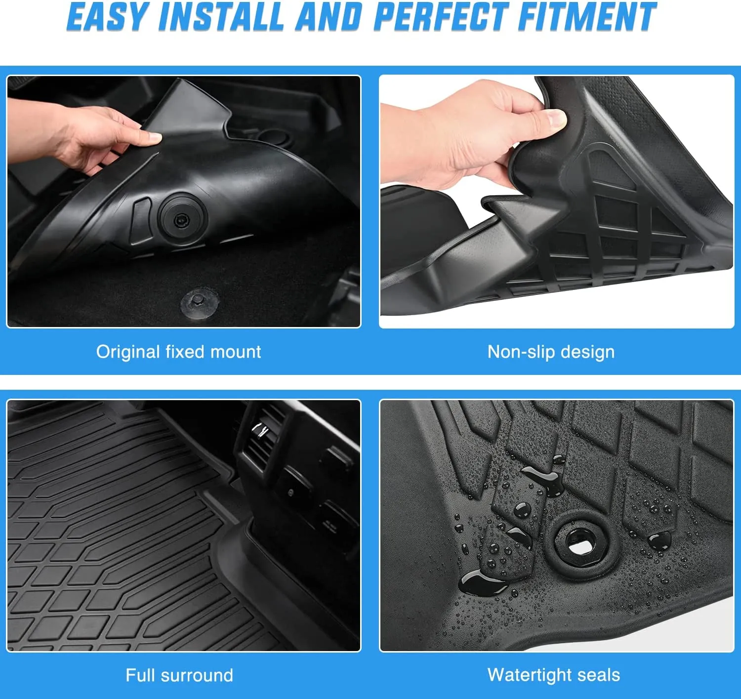 2022-2025 Hyundai IONIQ 5 SE Standard Range SE SEL Movable Console TPE Floor Mats