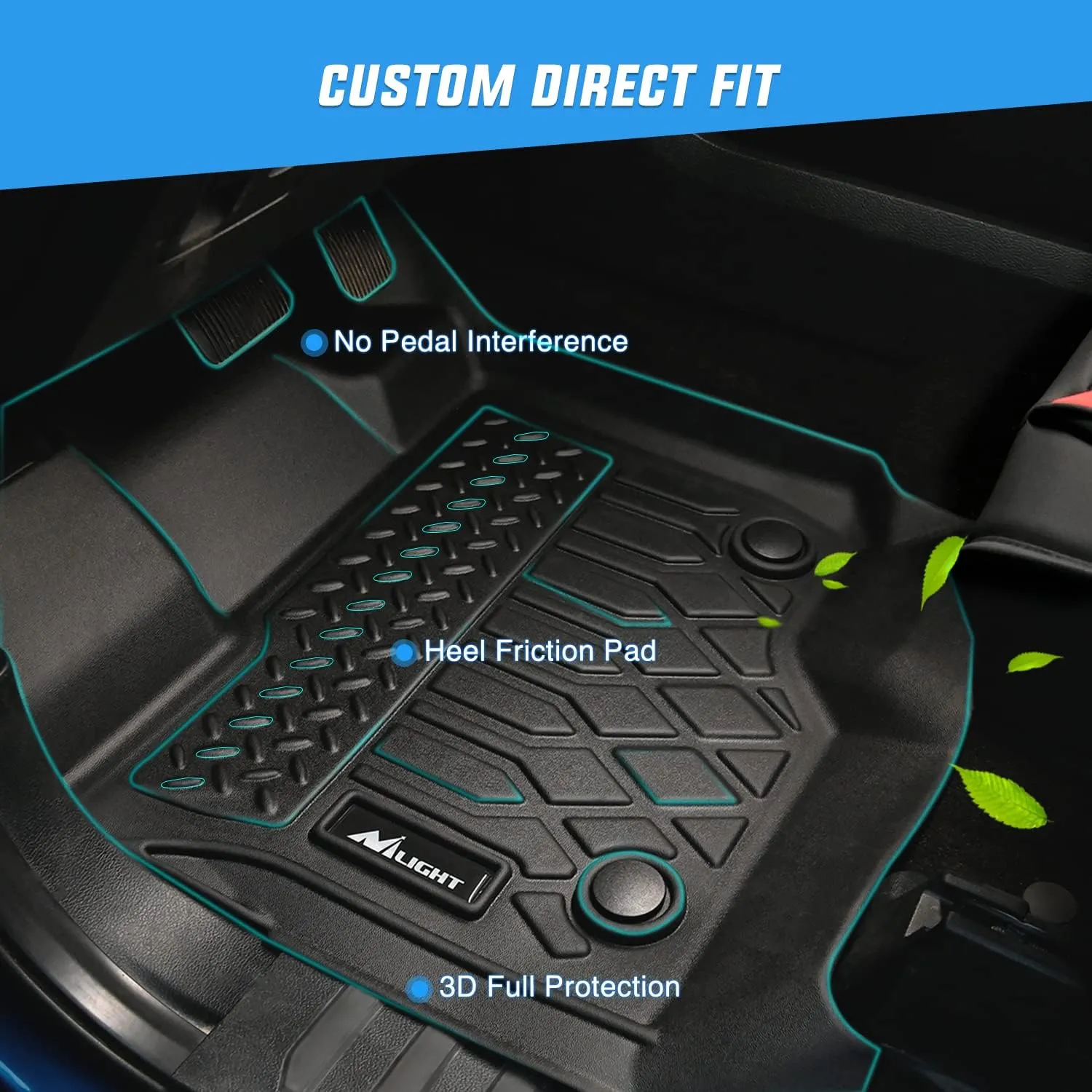 2022-2025 Hyundai IONIQ 5 SE Standard Range SE SEL Movable Console TPE Floor Mats