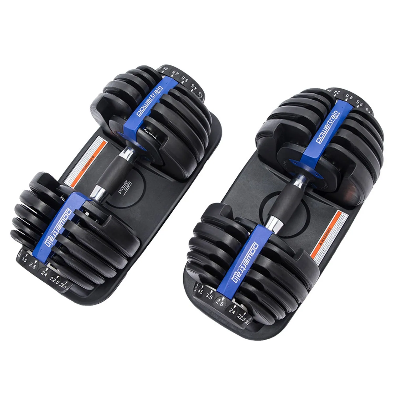 2x 24kg Adjustable Dumbbell Home Gym Set | Powertrain
