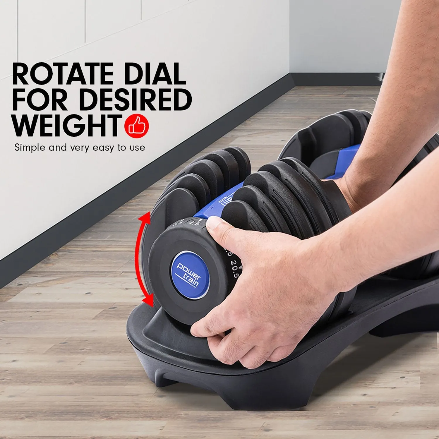 2x 24kg Adjustable Dumbbell Home Gym Set | Powertrain