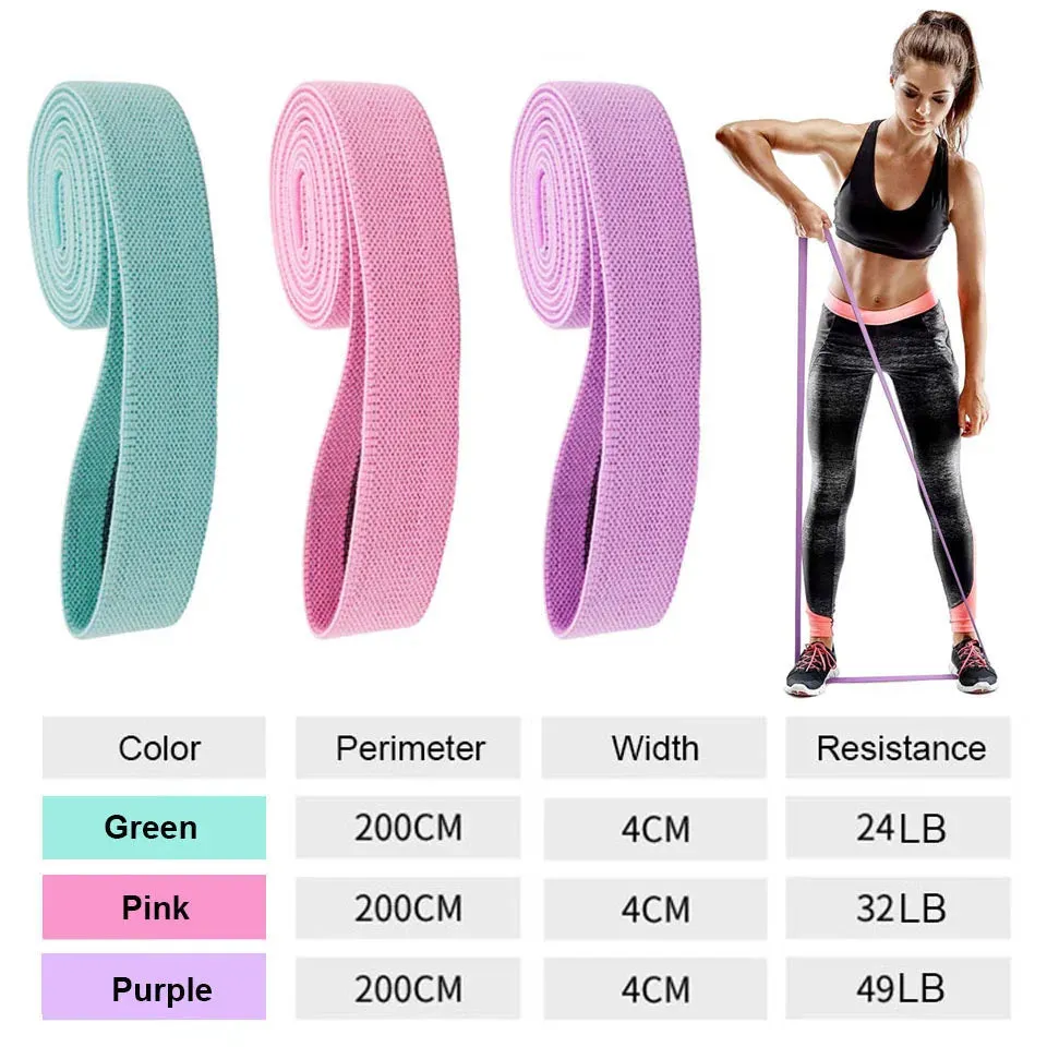 3 Piece Resistance Band Set For Home Workouts