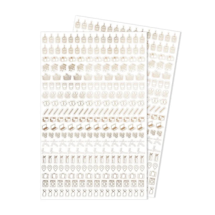 Emma Kate Co. Illustrated Stickers Set | Icons | 2 Sheets