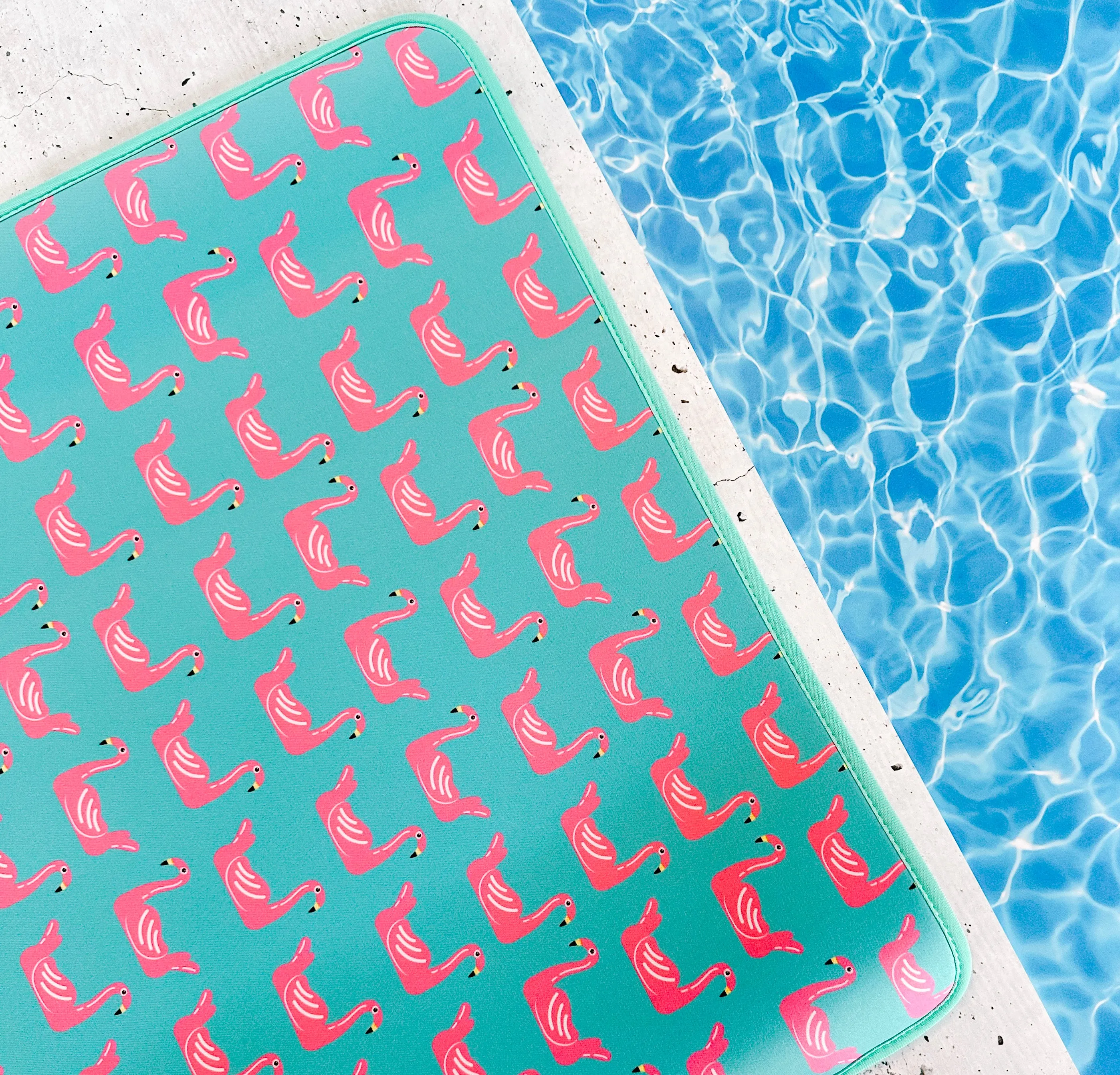 Flamingo Floats Poolside Seating Mat