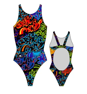 Girls Swim Suit - Wide Straps - Graphic Machine (Print)