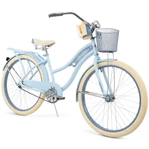Huffy Nel Lusso Cruiser Bike, 26" Wheels, Adults Ages 13  Years, Light Blue