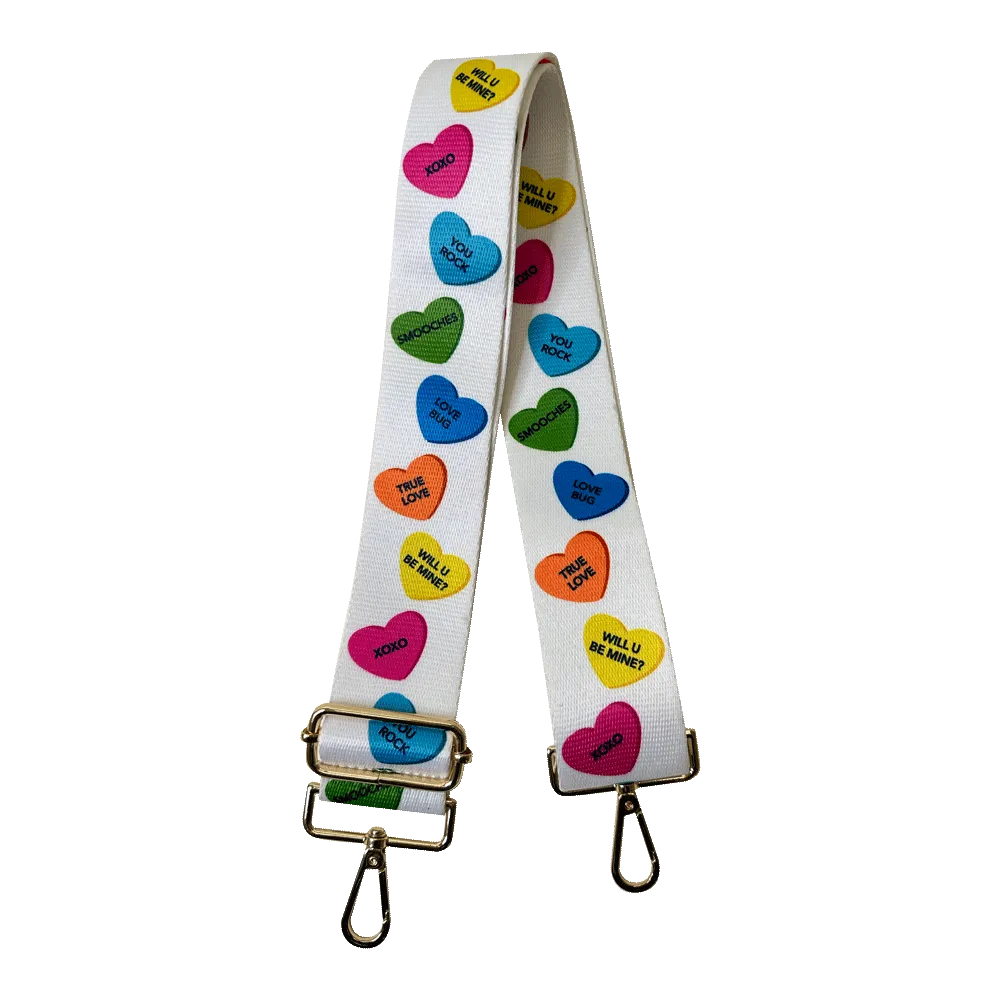 Printed Conversation Heart Interchangeable Bag Strap