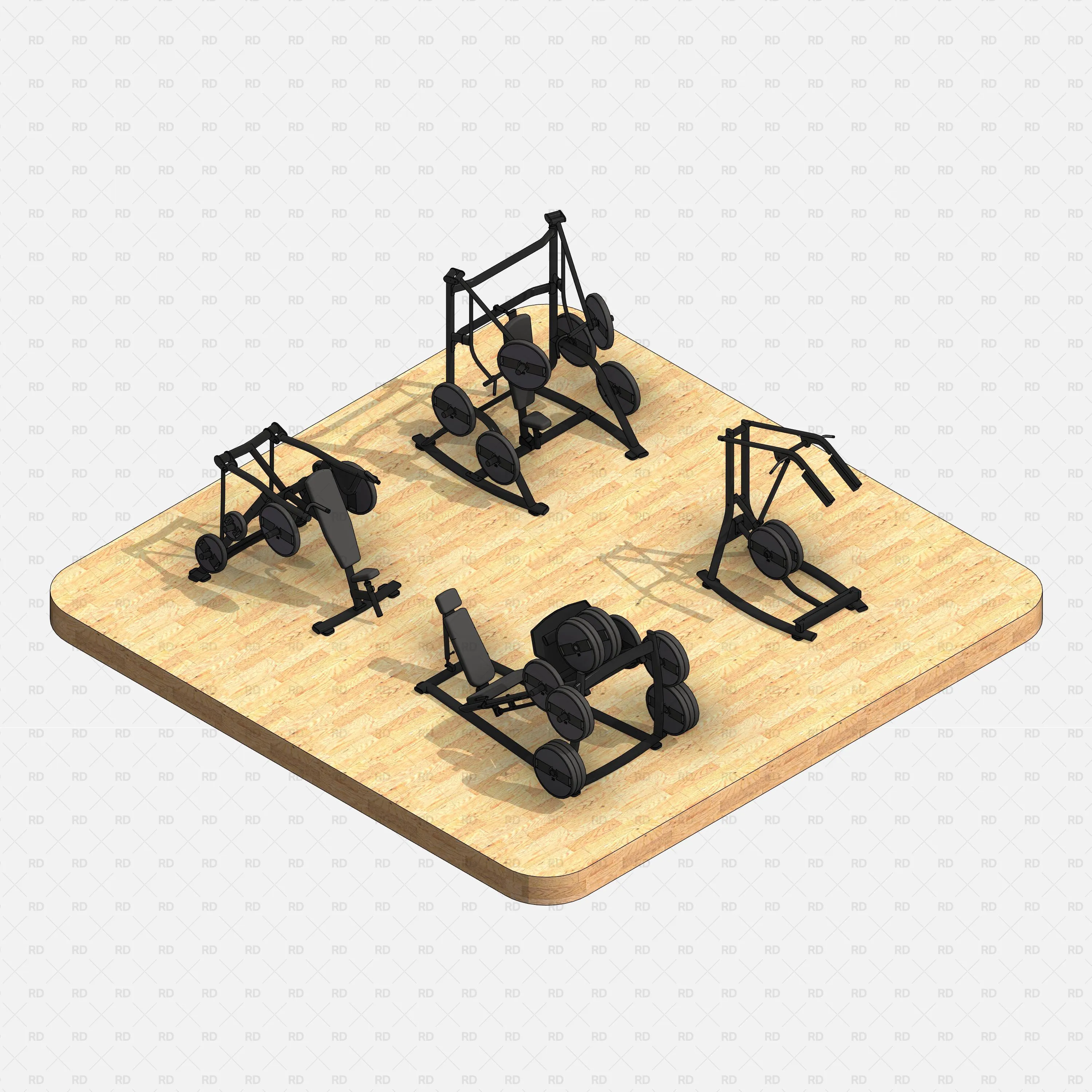 Revit Gym Equipment 02 - Training Machines