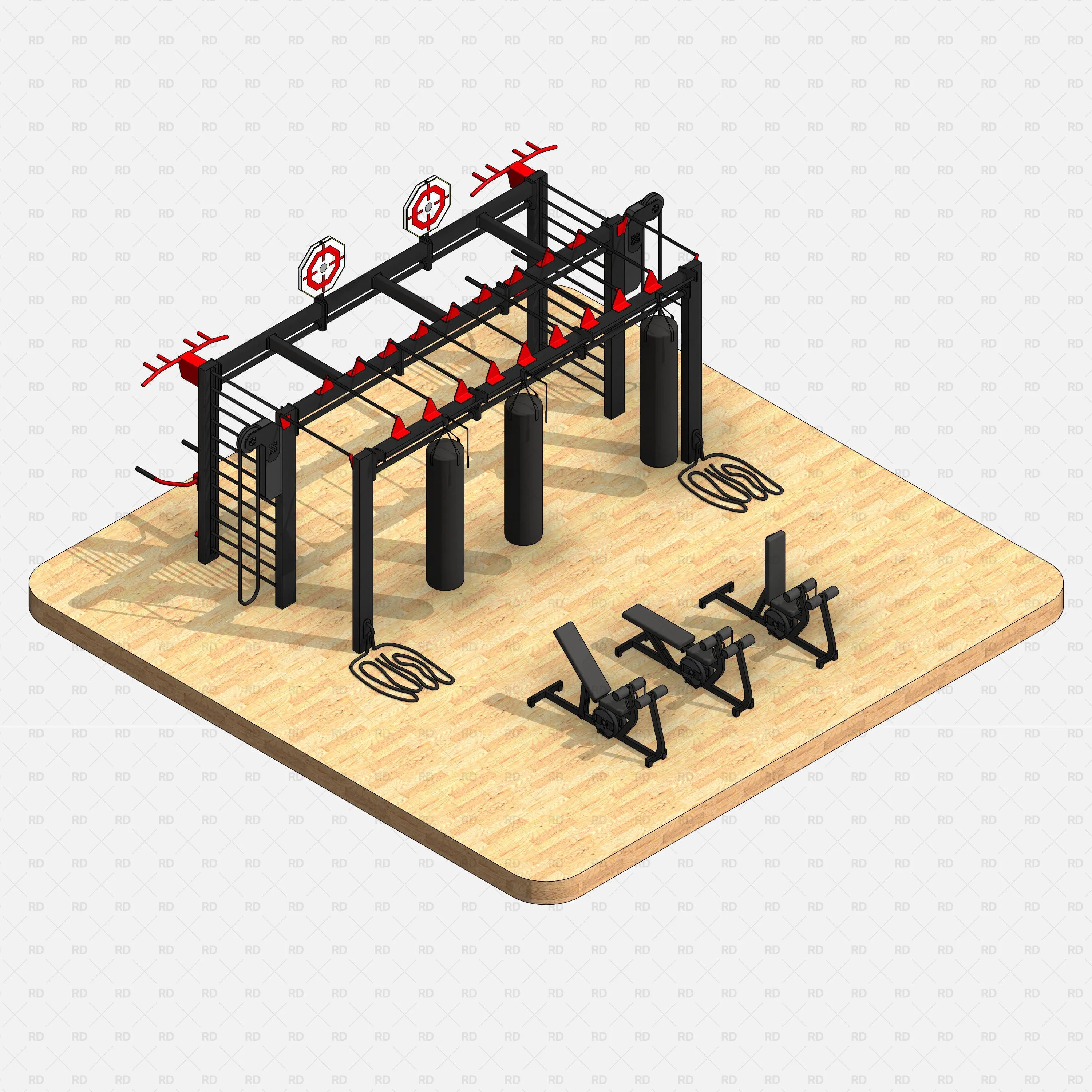 Revit Gym Equipment 02 - Training Machines