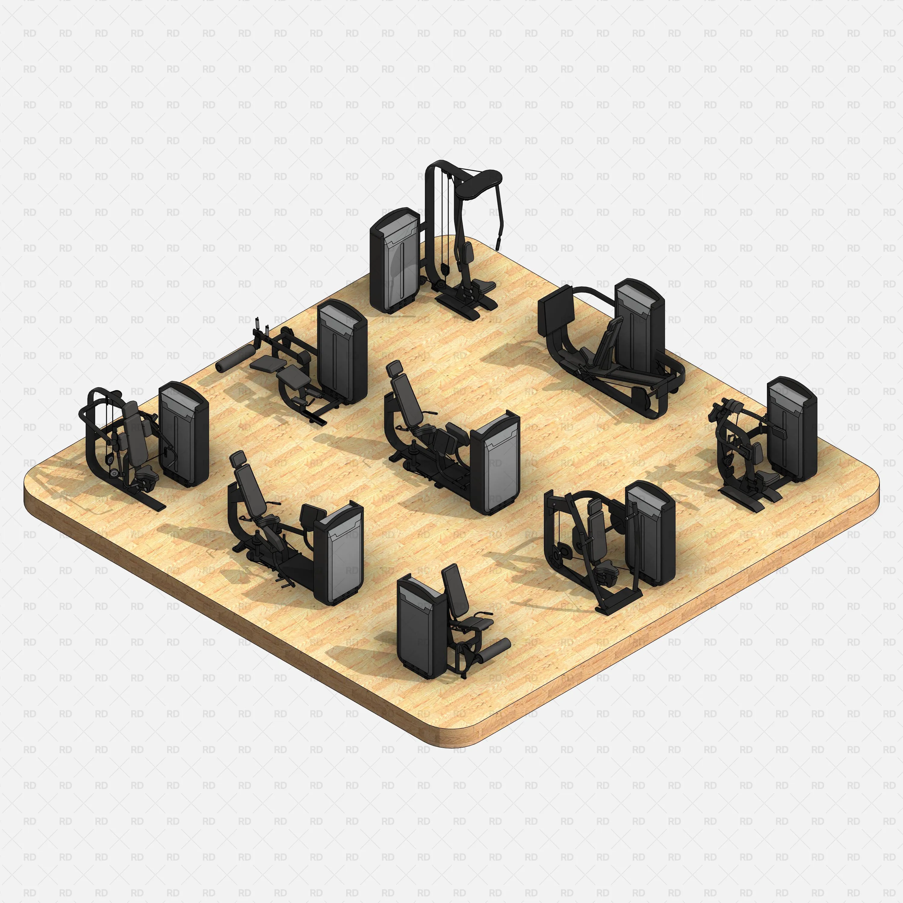 Revit Gym Equipment 02 - Training Machines