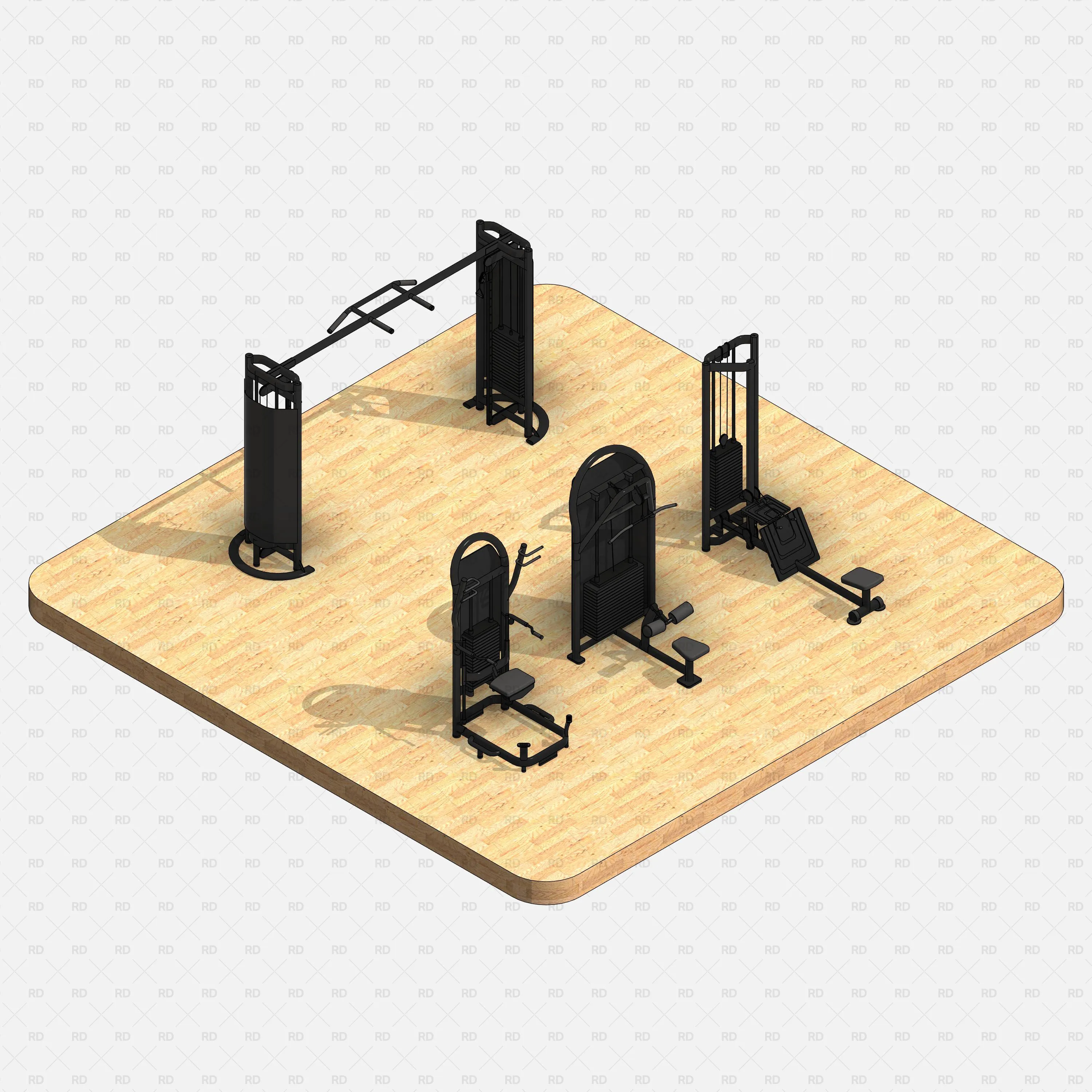 Revit Gym Equipment 02 - Training Machines
