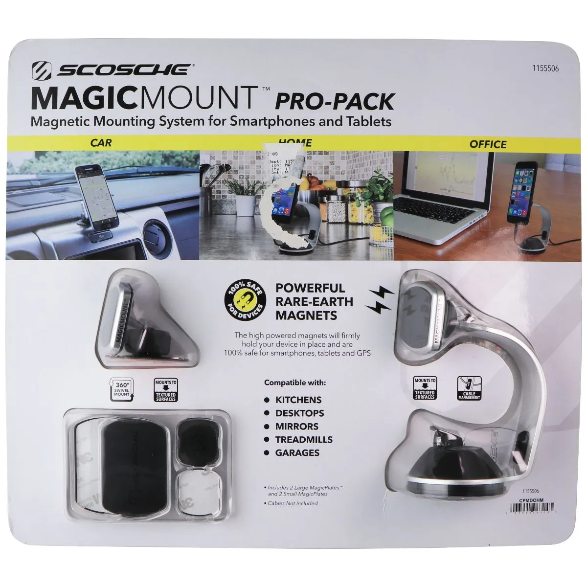 Scosche Magic Mount Pro-Pack Magnetic Mounting System for Smartphones & Tablets