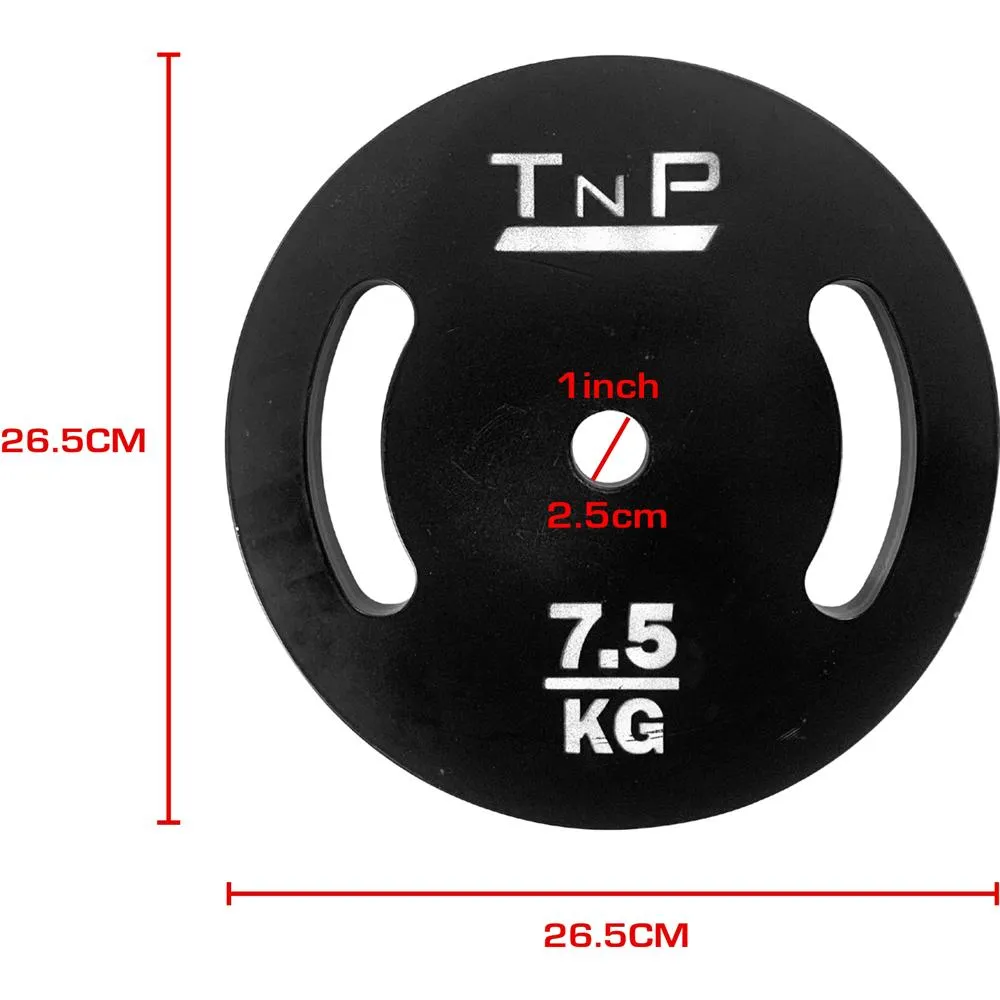 Standard 1" Steel Weight Plates 7.5kg - Black