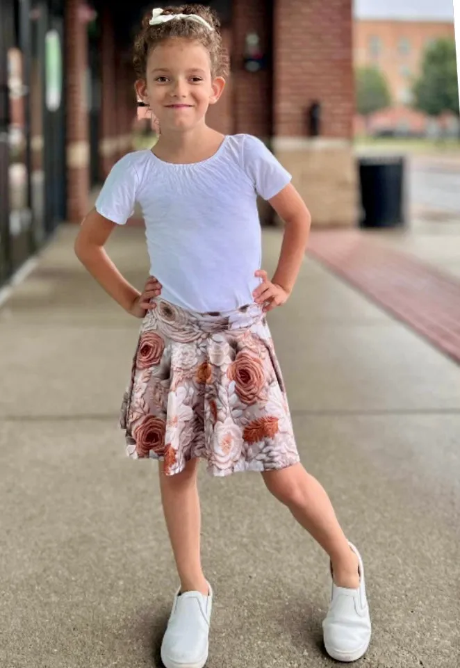 Twirl Skort ~ Gray Floral